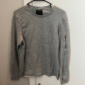 Calvin Klein Mens S casual long sleeve shirt w/ zipper detail on left sleeve.